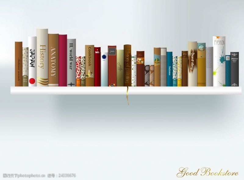 書本書架矢量素材 書籍世界的美學呈現(xiàn)與創(chuàng)意表達